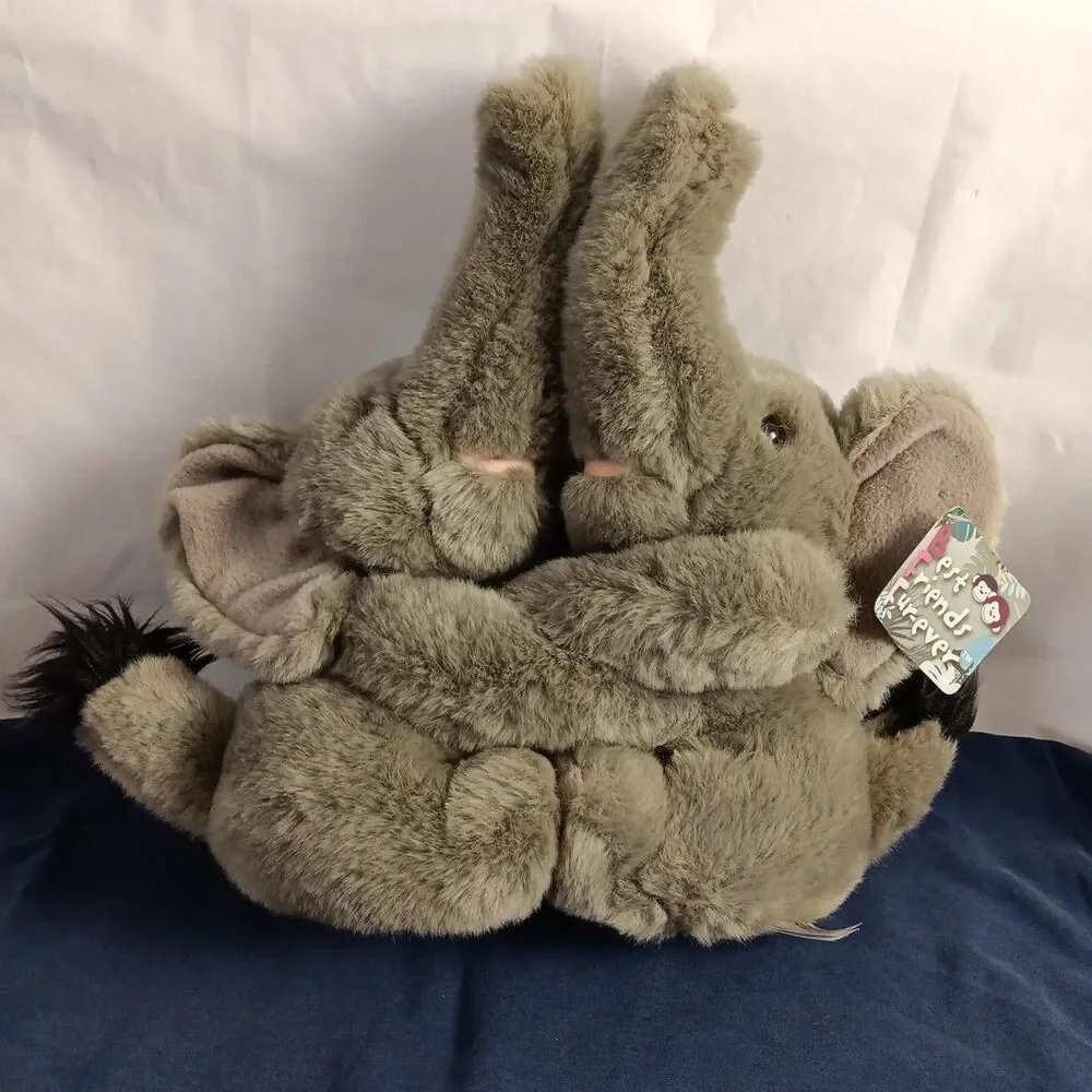 Fiesta Best Friends Fur-Ever Elephants Hugging Toy Plush Stuffed Animal New